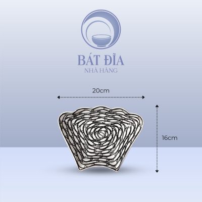 Đĩa Hoa Mặt Trời Men Trắng Vẽ Cá Đàn