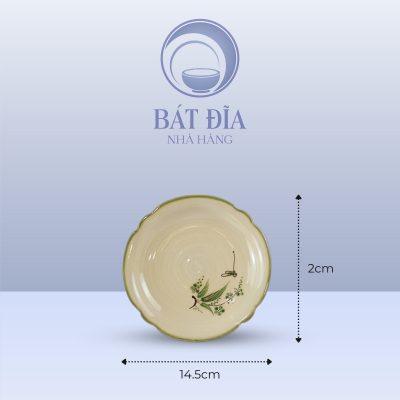 Kích Thước Đĩa Hoa Men Xanh Đào Chuồn