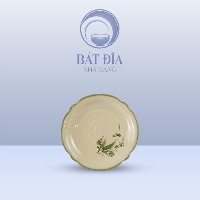 Đĩa Hoa Men Xanh Đào Chuồn