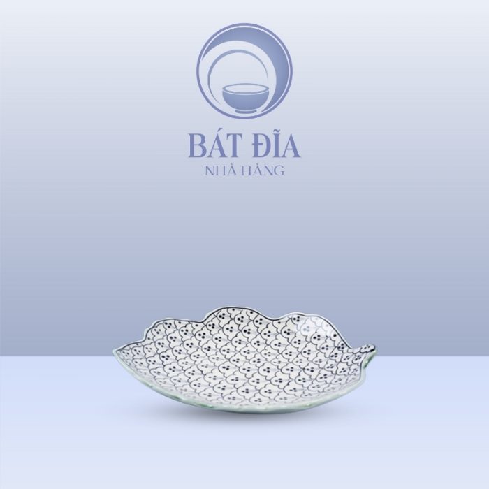 Đĩa Lá Bỏng Men Xanh Hoa Bèo