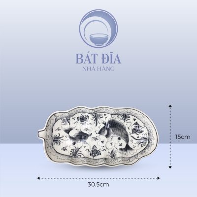 Kích Thước Đĩa Lá Chuối Men Nâu Cá Chép