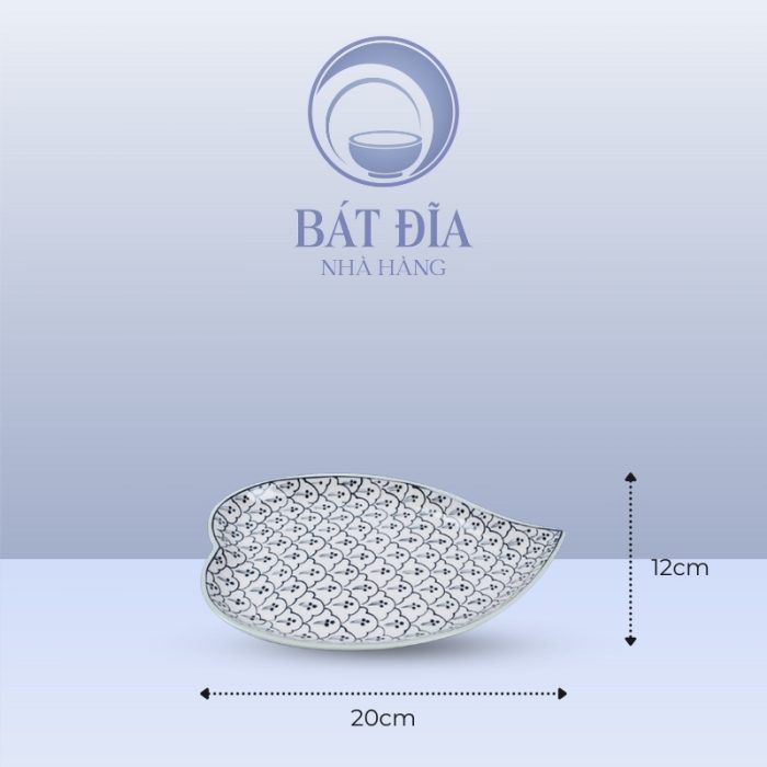 Kích Thước Đĩa Lá Tim Men Xanh Hoa Bèo