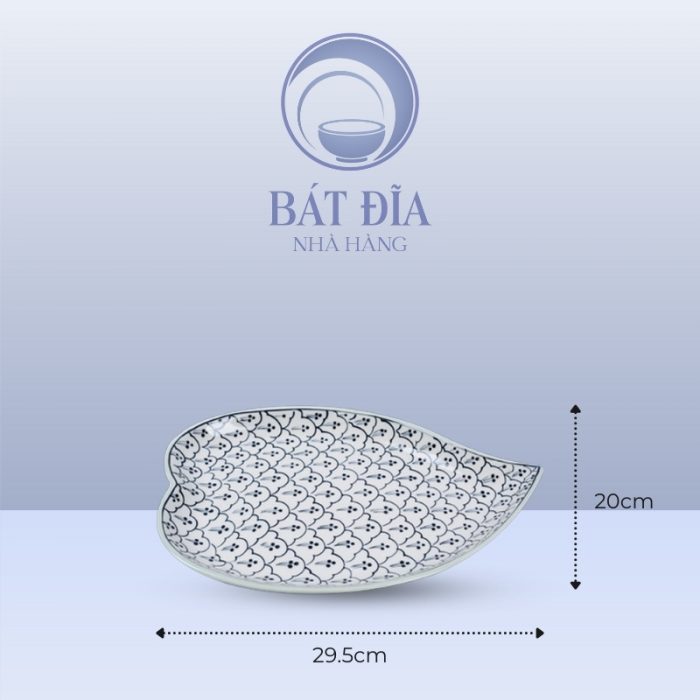 Kích Thước Đĩa Lá Tim Men Xanh Hoa Bèo