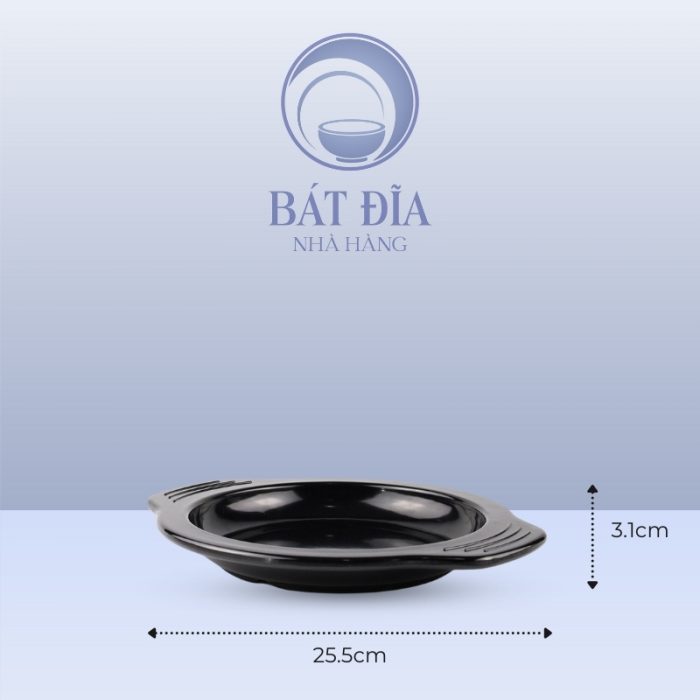 Kích Thước Đĩa Lót Bò Bít Tết Melamine Đen