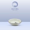 Đĩa Muối Men Kem Vẽ Sen Nâu