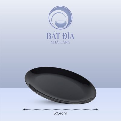 Kích Thước Đĩa Oval Ảo Melamine Đen