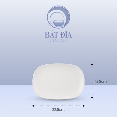 Kích Thước Đĩa Oval Ảo Melamine Trắng