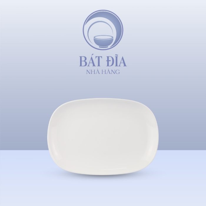 Đĩa Oval Ảo Melamine Trắng