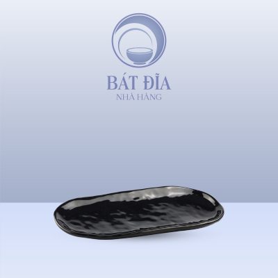 Đĩa Oval Melamine Đen