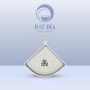 Đĩa Quạt Men Trắng Vẽ Hoa Dây