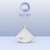 Đĩa Quạt Men Trắng Vẽ Sen Lam