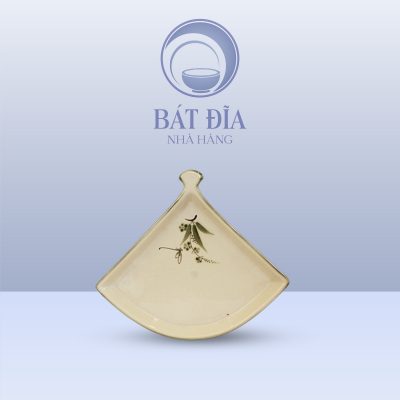 Đĩa Quạt Men Xanh Đào Chuồn