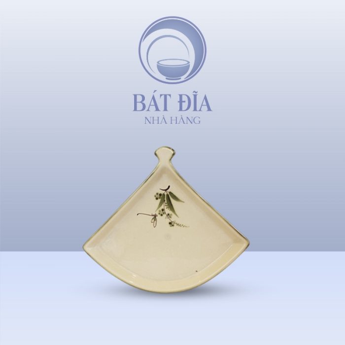 Đĩa Quạt Men Xanh Đào Chuồn