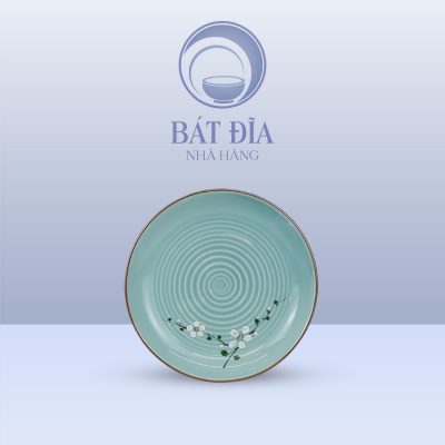 Đĩa Salad Men Lam Hoa Đào Trắng