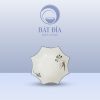Đĩa Sao Men Kem Vẽ Sen Nâu