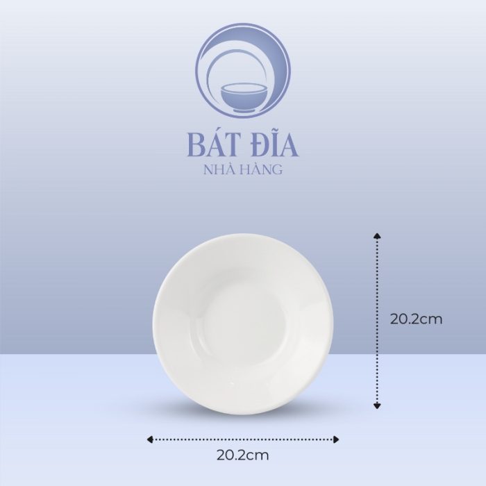 Kích Thước Đĩa Sâu Melamine Trắng