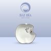 Đĩa Táo Men Kem Vẽ Sen Nâu