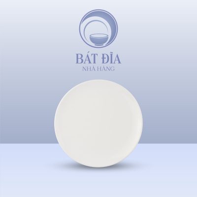 Đĩa Tròn Ảo Melamine Trắng