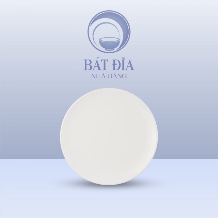 Đĩa Tròn Ảo Melamine Trắng