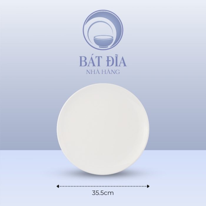 Kích Thước Đĩa Tròn Ảo Melamine Trắng