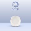 Đĩa Tròn Cạnh Vuông Melamine Trắng