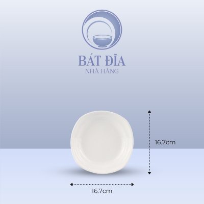 Kích Thước Đĩa Tròn Cạnh Vuông Melamine Trắng
