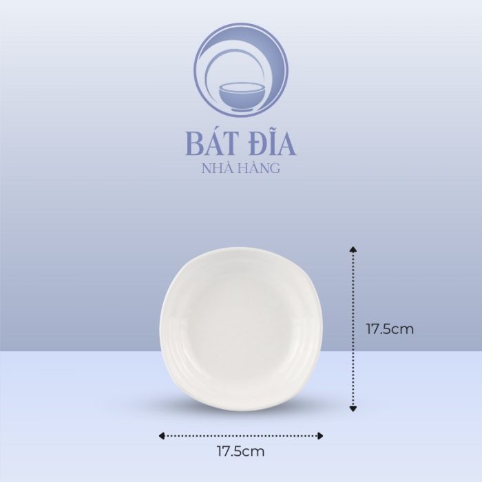 Kích Thước Đĩa Tròn Cạnh Vuông Melamine Trắng