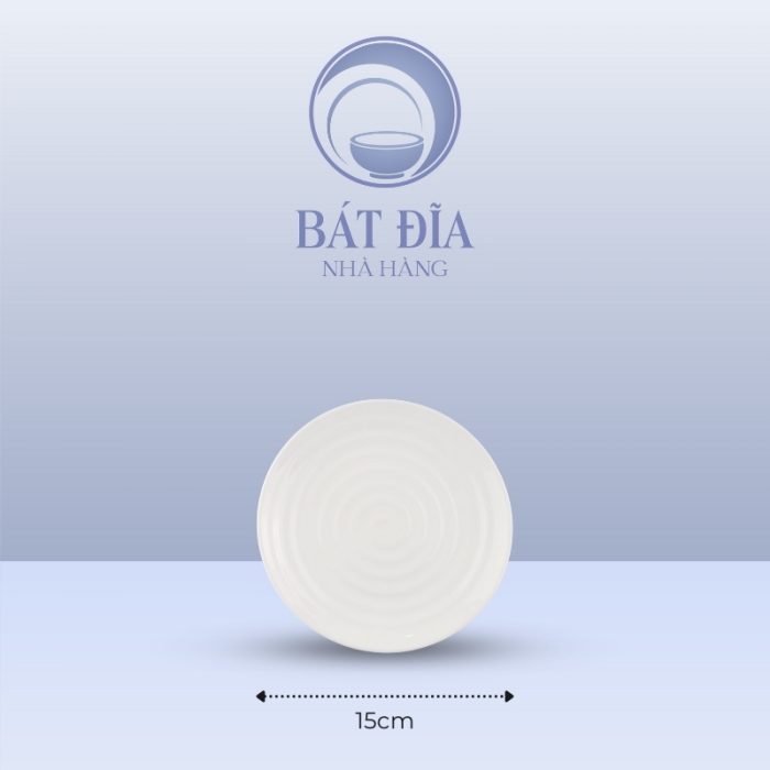Kích Thước Đĩa Tròn Có Vân Melamine Trắng