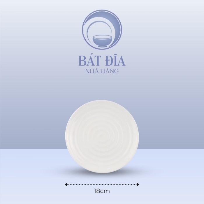 Kích Thước Đĩa Tròn Có Vân Melamine Trắng