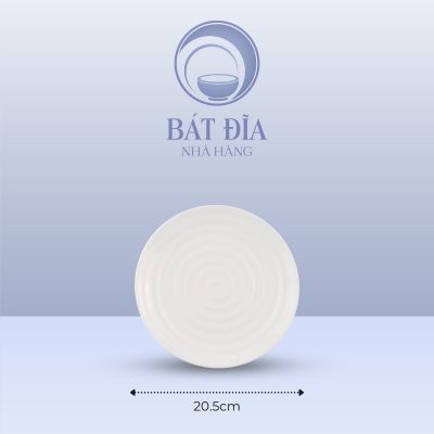 Kích Thước Đĩa Tròn Có Vân Melamine Trắng