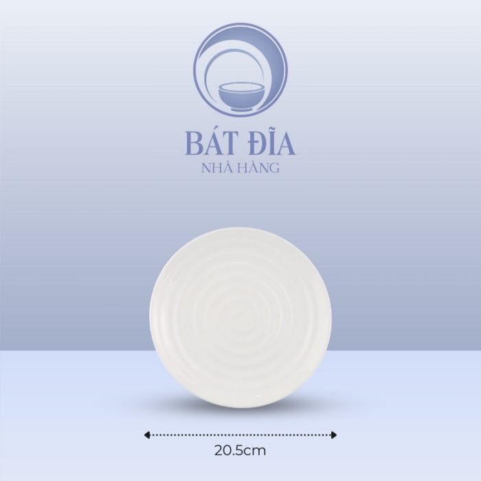 Kích Thước Đĩa Tròn Có Vân Melamine Trắng
