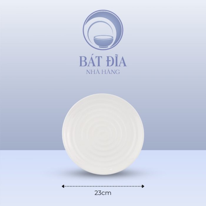 Kích Thước Đĩa Tròn Có Vân Melamine Trắng