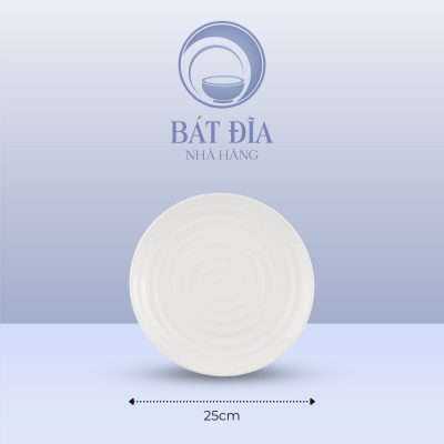Kích Thước Đĩa Tròn Có Vân Melamine Trắng
