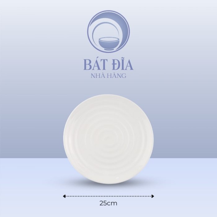 Kích Thước Đĩa Tròn Có Vân Melamine Trắng