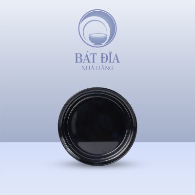 Đĩa Tròn Melamine Đen