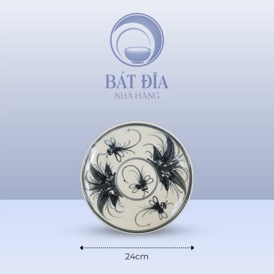 Kích Thước Đĩa Tròn Men Rạn Vẽ Chuồn Xanh