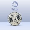 Đĩa Tròn Men Rạn Vẽ Chuồn Xanh