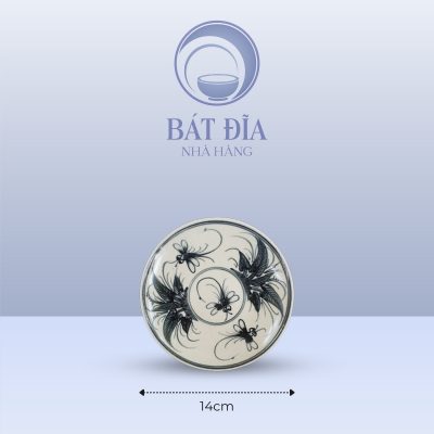Kích Thước Đĩa Tròn Men Rạn Vẽ Chuồn Xanh