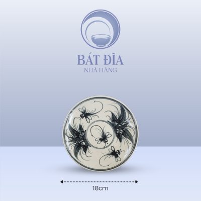 Kích Thước Đĩa Tròn Men Rạn Vẽ Chuồn Xanh