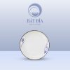 Đĩa Tròn Men Trắng Vẽ Sen Lam