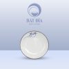 Đĩa Tròn Sâu Lòng Men Trắng Vẽ Sen Lam