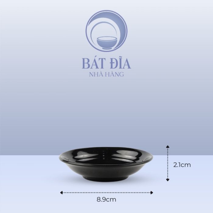Kích Thước Đĩa Tương Có Vân Melamine Đen