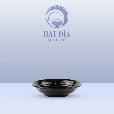 Đĩa Tương Có Vân Melamine Đen