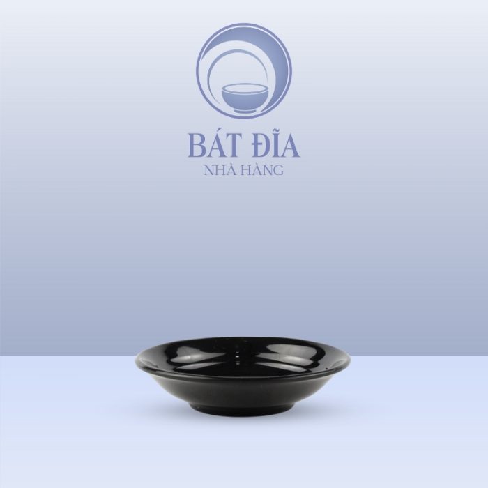 Đĩa Tương Có Vân Melamine Đen
