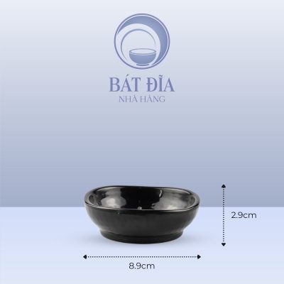 Kích Thước Đĩa Tương Kiểu Hàn Melamine Đen