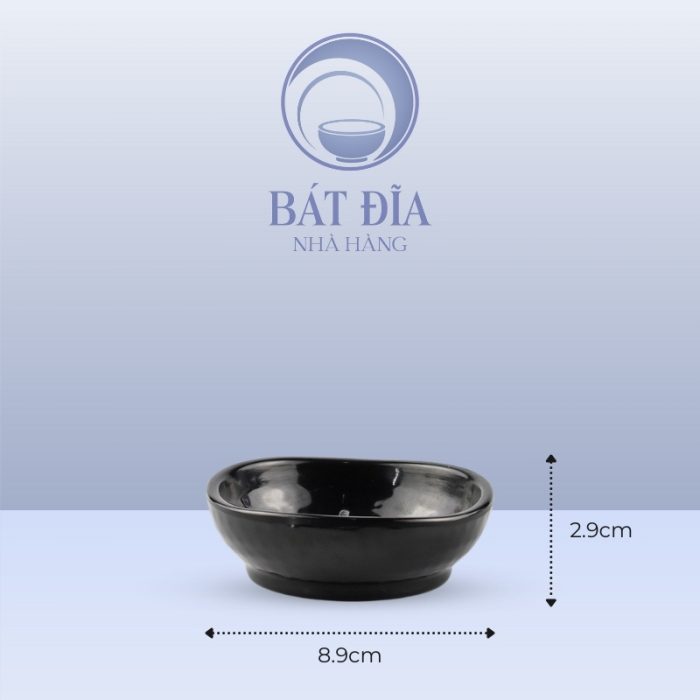 Kích Thước Đĩa Tương Kiểu Hàn Melamine Đen