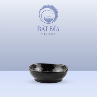 Đĩa Tương Kiểu Hàn Melamine Đen