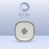 Đĩa Vuông Ảo Men Trắng Vẽ Hoa Dây