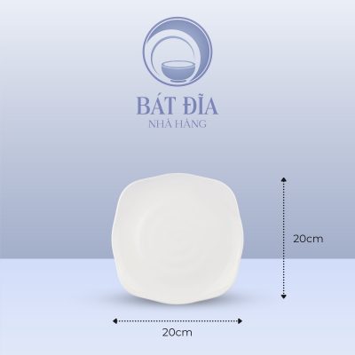 Kích Thước Đĩa Vuông Có Vân Melamine Trắng