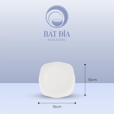 Kích Thước Đĩa Vuông Có Vân Melamine Trắng